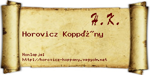 Horovicz Koppány névjegykártya